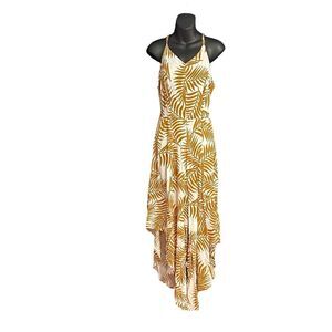 EXCELLENT CONDITION IVY STREET  Beige Leaf Printed Full Jumpsuit Jumpsuit Romper